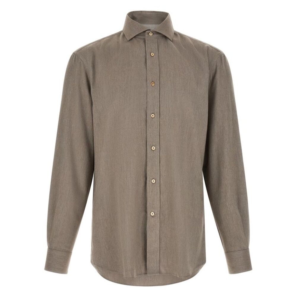 Brunello Cucinelli Gray Cotton Men's Blouse